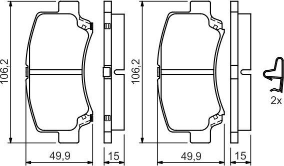 Тормозные колодки Bosch. Артикул 0 986 424 626