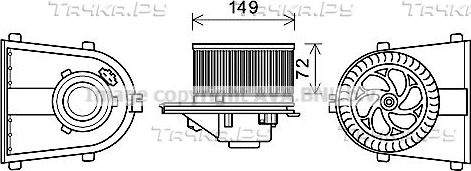 Вентилятор, мотор печки (отопителя) салона AVA для SEAT Toledo II 1998-2006. Артикул AI8378
