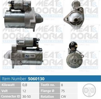 Стартер Meat & Doria для Daewoo Matiz I 2003-2015. Артикул 5060130