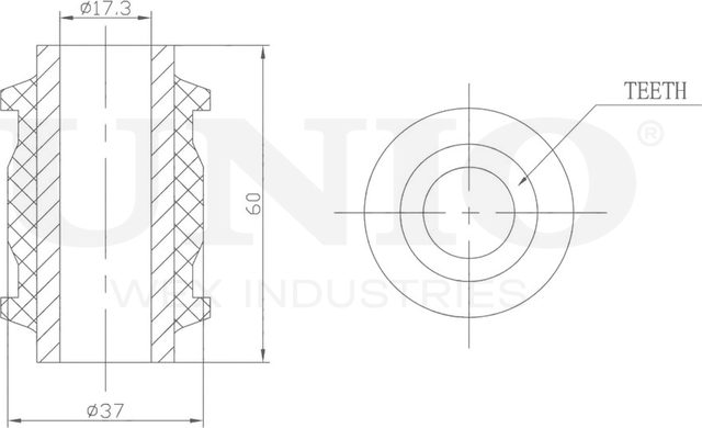 Сайлентблок реактивной тяги (Unio). Артикул RMP-20569