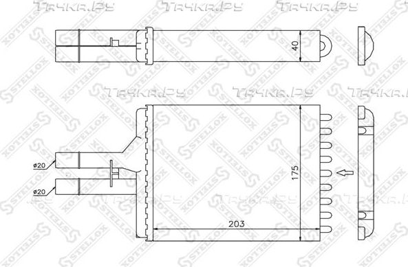 Радиатор отопителя (печки) Stellox. Артикул 10-35076-SX
