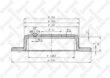 Тормозной диск Stellox задний для Honda Civic V 1991-1995. Артикул 6020-2621-SX