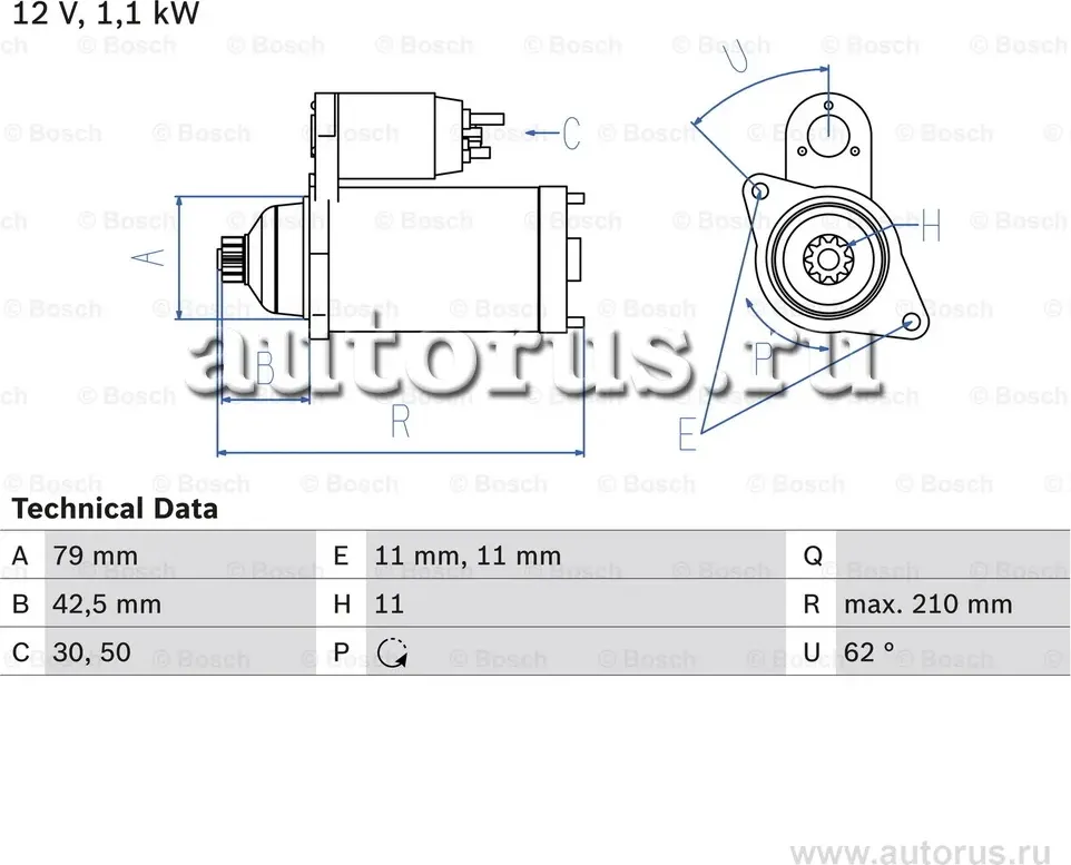 Стартер (Bosch) Bosch. Артикул 0986025360