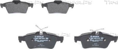 Тормозные колодки Bosch (Low-Metallic) задние для Mazda 3 I (BK) 2004-2009. Артикул 0 986 495 216