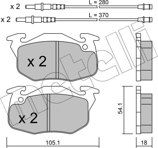 Тормозные колодки Metelli. Артикул 22-0037-1