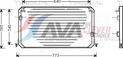 Радиатор кондиционера (конденсатор) AVA (алюминий). Артикул TO5224