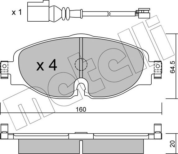 Тормозные колодки Metelli. Артикул 22-0950-0K