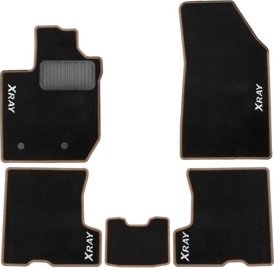 Коврики Klever Premium для салона Lada Xray (с вещевым ящиком) 2016-2026. Цвет Мутон. Артикул KVR05.052.034.01200kv