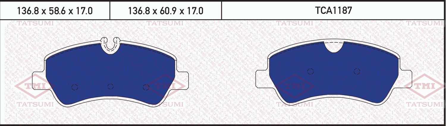 Колодки тормозные FORD TRANSIT 12- задн. (Tatsumi). Артикул TCA1187