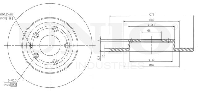 Диск тормозной (Unio). Артикул BRD-20194