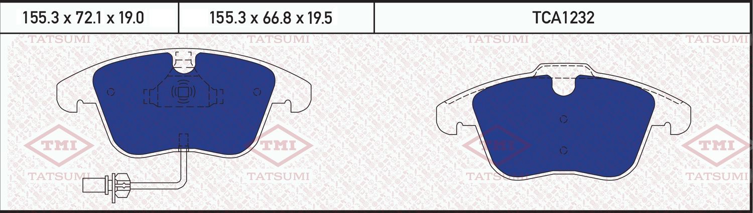 Колодки тормозные AUDI A4/A5 07- перед. (Tatsumi). Артикул TCA1232
