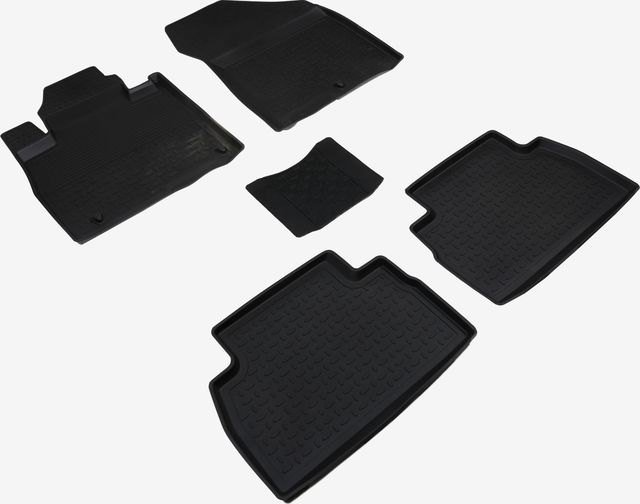 Коврики резиновые Seintex с высоким бортиком для салона Hyundai Santa Fe IV (5 мест) 2018-2026. Артикул 95836