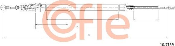 Трос ручника (тросик ручного тормоза) Cofle. Артикул 92.10.7139