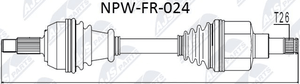 Полуось (привод в сборе, приводной вал) NTY передняя левая для Ford Focus I 1998-2005. Артикул NPW-FR-024