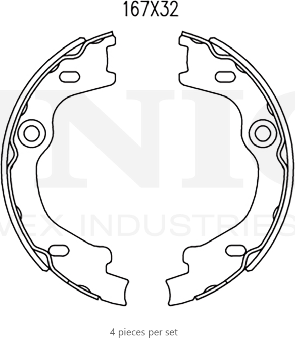 Колодки тормозные барабанные, комплект (Unio). Артикул BRP-10064