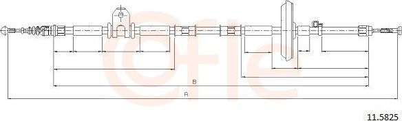 Трос ручника (тросик ручного тормоза) Cofle. Артикул 92.11.5825