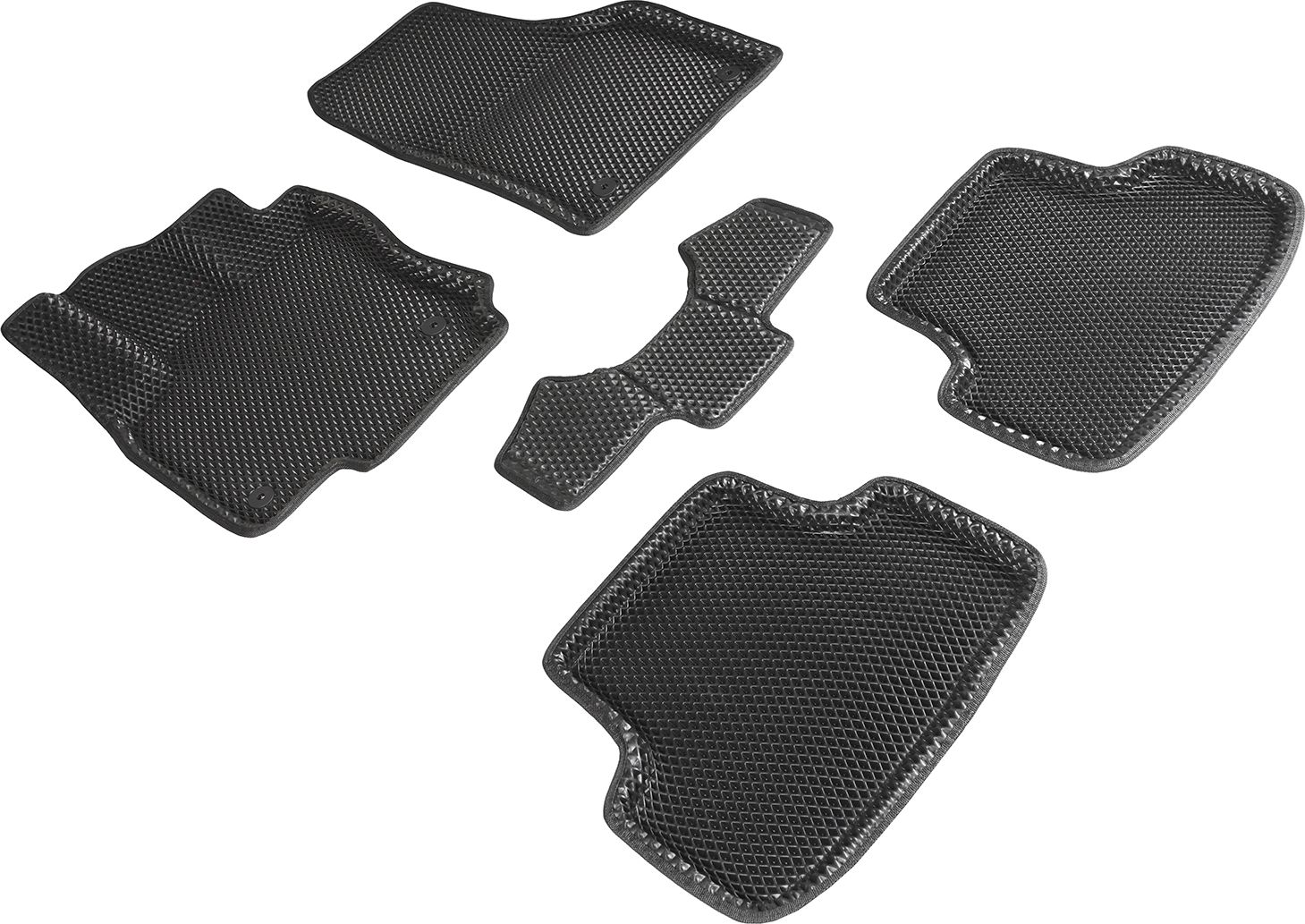 Коврики Seintex 3D EVA ромб для салона Skoda Karoq 2019-2026 ЧЕРНЫЕ. Артикул 95336