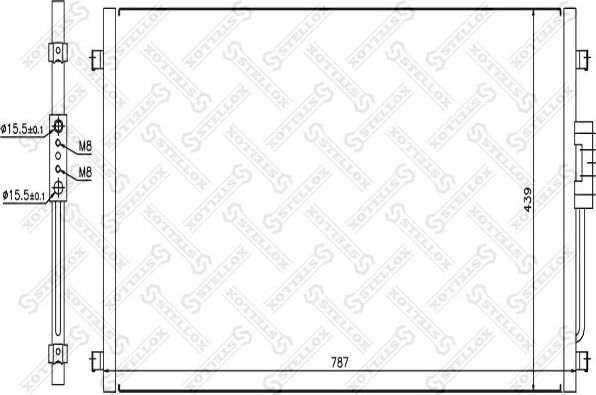 Радиатор кондиционера (конденсатор) Stellox для Chrysler Voyager IV 2000-2008. Артикул 10-45186-SX
