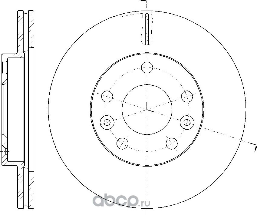 Диск тормозной вентилируемый (G-Brake). Артикул GR21333