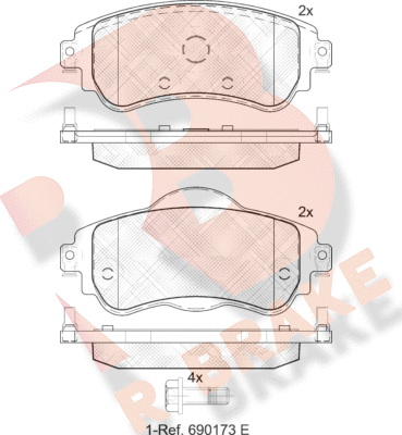 Тормозные колодки R Brake. Артикул RB2027