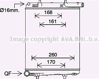 Радиатор охлаждения двигателя AVA. Артикул PE2411