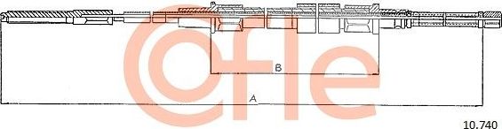 Трос ручника (тросик ручного тормоза) Cofle задний правый/левый для Volkswagen Jetta I 1980-1984. Артикул 10.740