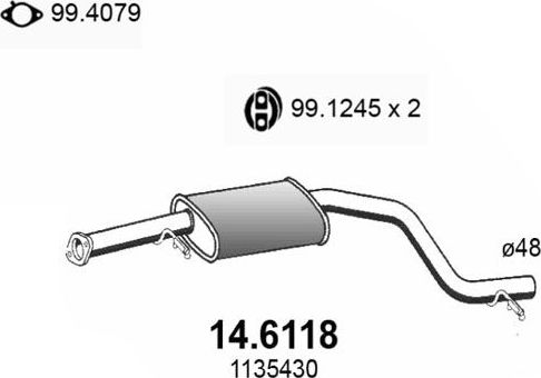 Глушитель Asso для Ford Mondeo III 2000-2007. Артикул 14.6118