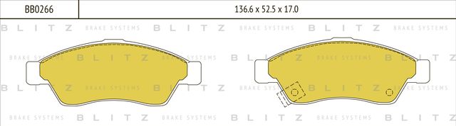 Колодки тормозные SUZUKI LIANA 01- перед. (Blitz). Артикул BB0266