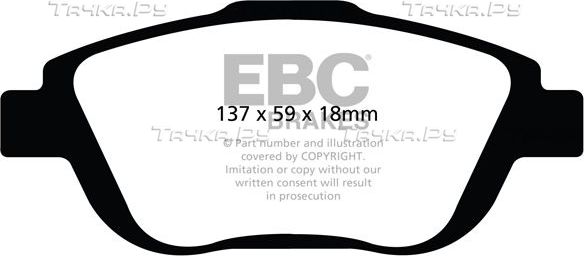Тормозные колодки EBC Brakes передние для Peugeot 2008 II 2019-2026. Артикул DP22073
