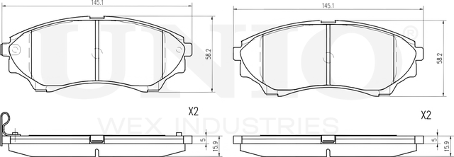 Колодки тормозные дисковые, комплект (Unio). Артикул BRP-20106
