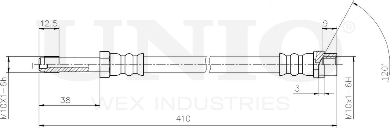 Шланг тормозной (Unio). Артикул BRH-10031