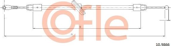 Трос ручника (тросик ручного тормоза) Cofle. Артикул 92.10.9866