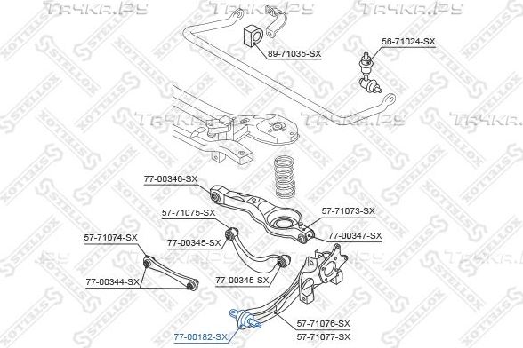Сайлентблок переднего рычага подвески Stellox для MINI Hatch II (R56) 2010-2013. Артикул 77-00182-SX