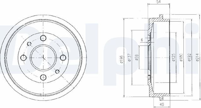 Тормозной барабан Delphi задний для Fiat Tipo 160 1988-1995. Артикул BF200
