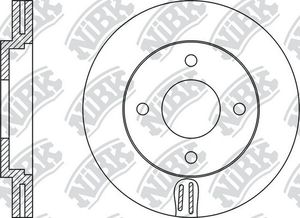 Тормозной диск NiBK передний для Mitsubishi Colt VI (Z20/Z30) 2004-2012. Артикул RN1212