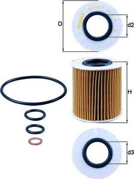 Масляный фильтр Mahle-Knecht для BMW 1 I (E81/E82/E87/E88) 2004-2012. Артикул OX 166/1D