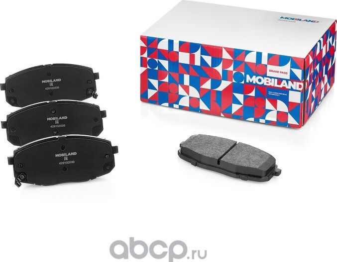 Колодки тормозные дисковые передние (4 шт.) с п/шум. пласт. HYUNDAI i30 (GD) (Mobiland). Артикул 429102030