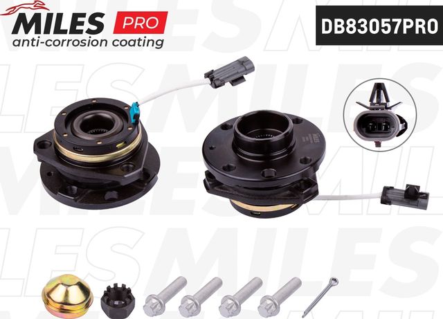 Ступица с подшипником передняя (4 Отверстия) + ABS OPEL ASTRA G/ZAFIRA A 98-05. (Miles). Артикул DB83057PRO