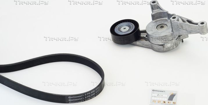Приводной ремень поликлиновой с роликами (комплект) ContiTech для Volkswagen Golf VI 2007-2009. Артикул 6PK948K1