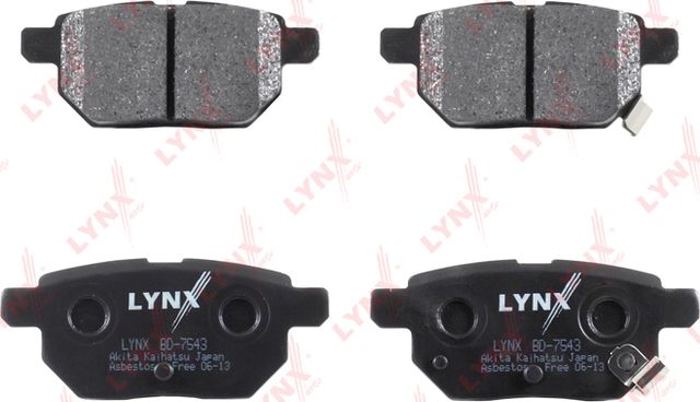 Тормозные колодки LYNXauto задние для Lifan X50 2014-2026. Артикул BD-7543