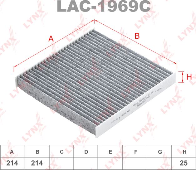 Салонный фильтр LYNXauto. Артикул LAC-1969C