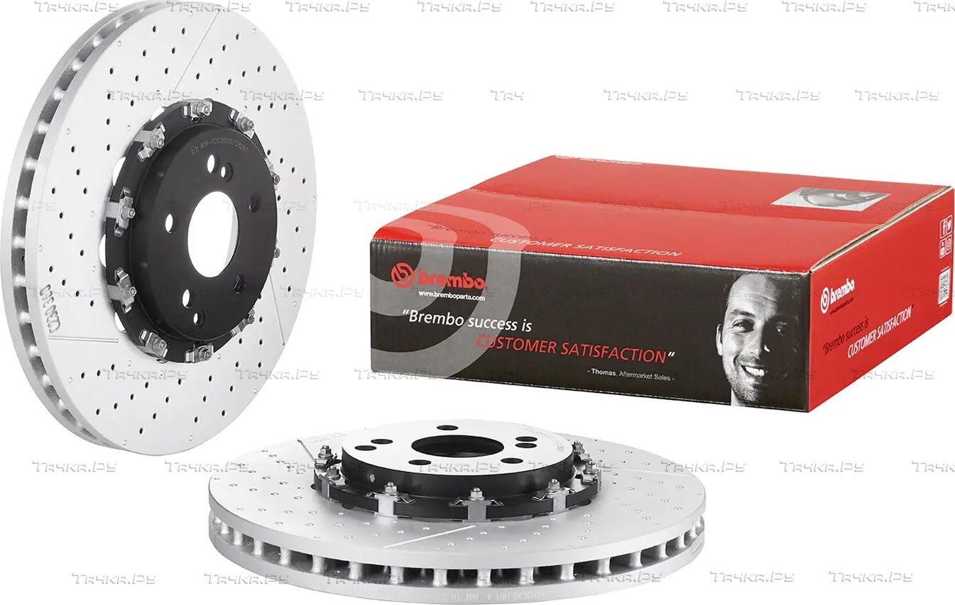 Тормозной диск Brembo PRIME LINE - Floating передний для Mercedes-Benz C-Класс III (W204, C204) 2008-2015. Артикул 09.9764.23