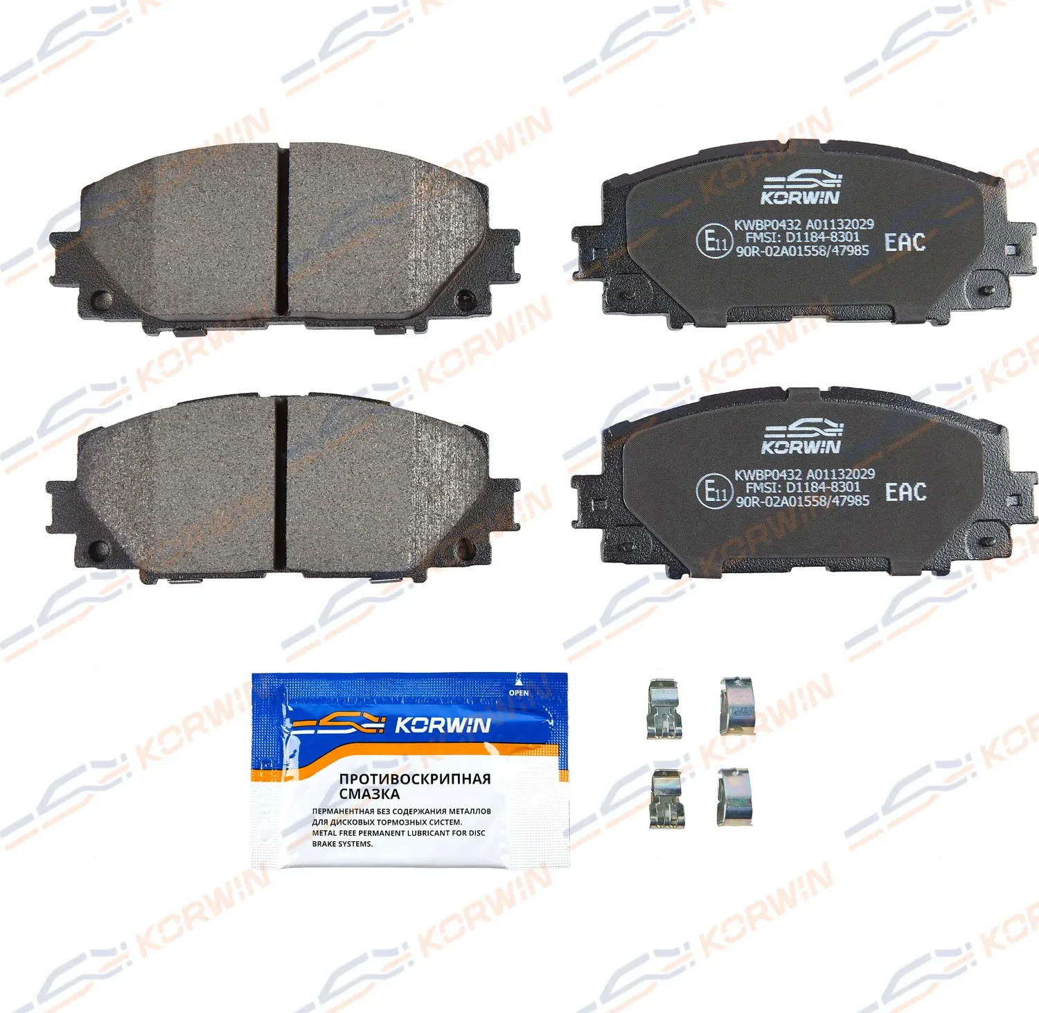 Колодки тормозные перед. Toyota Yaris (P9/P13) 05-/Prius (W30) 08-/Great Wall (Korwin). Артикул KWBP0432