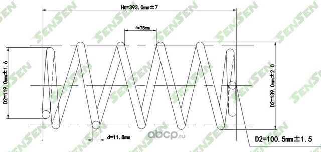SCP10105 Пружина подвески задней FORD  MONDEO III 00-, MONDEO III седан 00 (Sensen). Артикул SCP10105