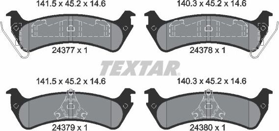 Тормозные колодки Textar задние для Ford Explorer I 1993-1994. Артикул 2437701