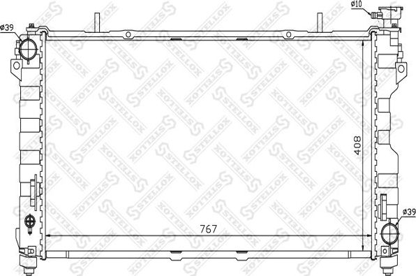 Радиатор охлаждения двигателя Stellox для Dodge Caravan IV 2000-2007. Артикул 10-25284-SX