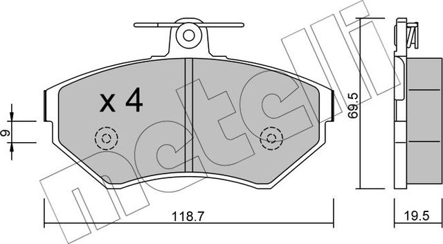 Тормозные колодки Metelli передние для Audi A4 I (B5) 1997-1999. Артикул 22-0215-0