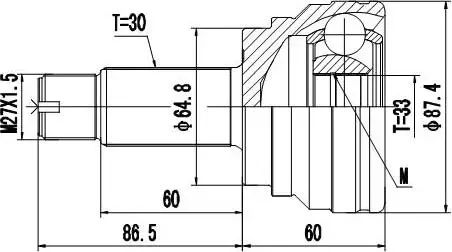 ШРУС наружный (Zikmar). Артикул Z87190R