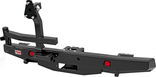 Бампер силовой РИФ задний с площадкой под лебедку, калиткой и фонарями стандарт для УАЗ Hunter 2003-2026. Артикул RIF469-21235