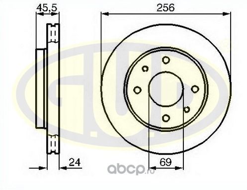 Тормозной диск G.U.D.. Артикул GDB124136